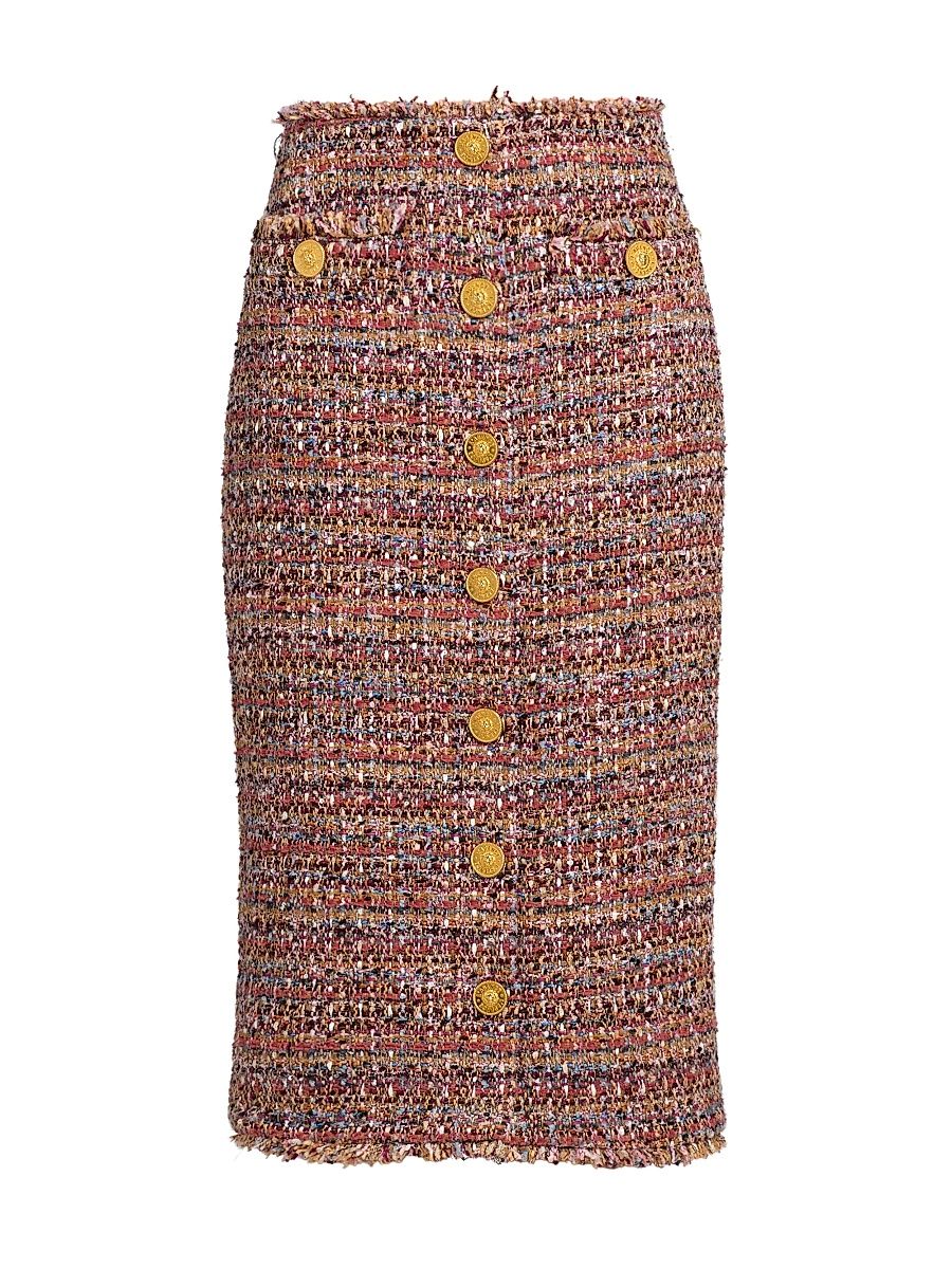 Women's Tai Tweed Midi-Skirt - Mauve Tan Multi Tweed - Size 10