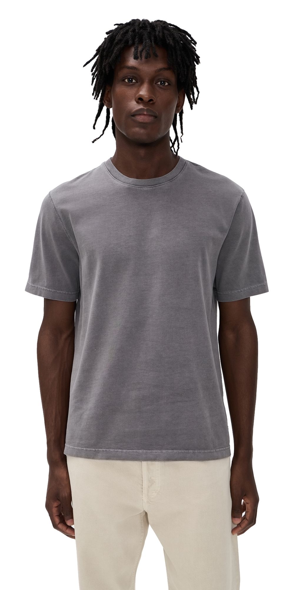 Reigning Champ Midweight Jersey Fadeaway Standard Tee Faded Stone M