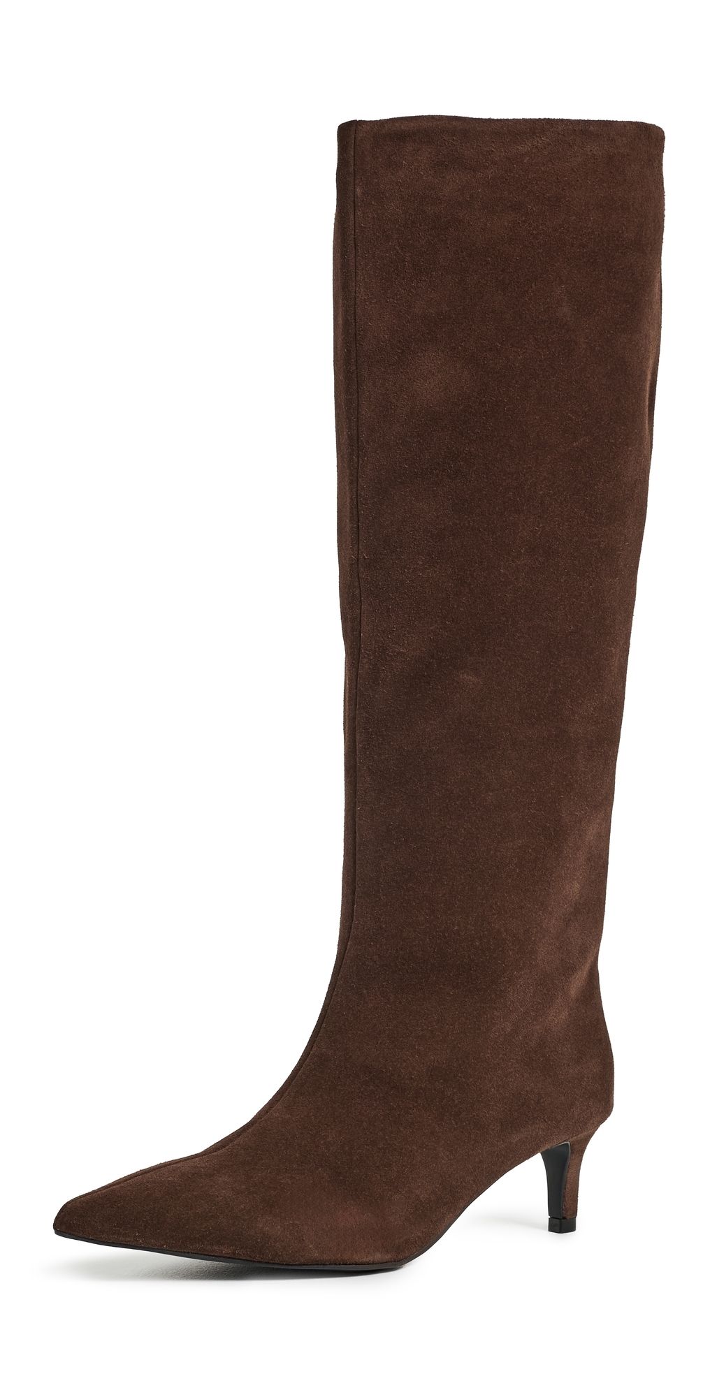 Free People Kiki Kitten Heel Suede Boots Chocolate Suede 11