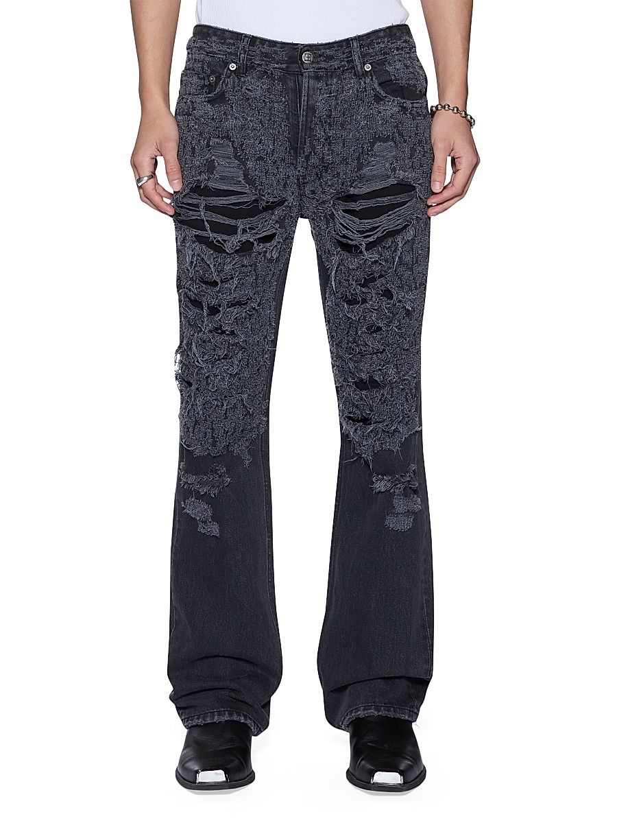 Men's Future Memory Bronko Asher Trashed Boot-Cut Jeans - Charcoal - Size 40