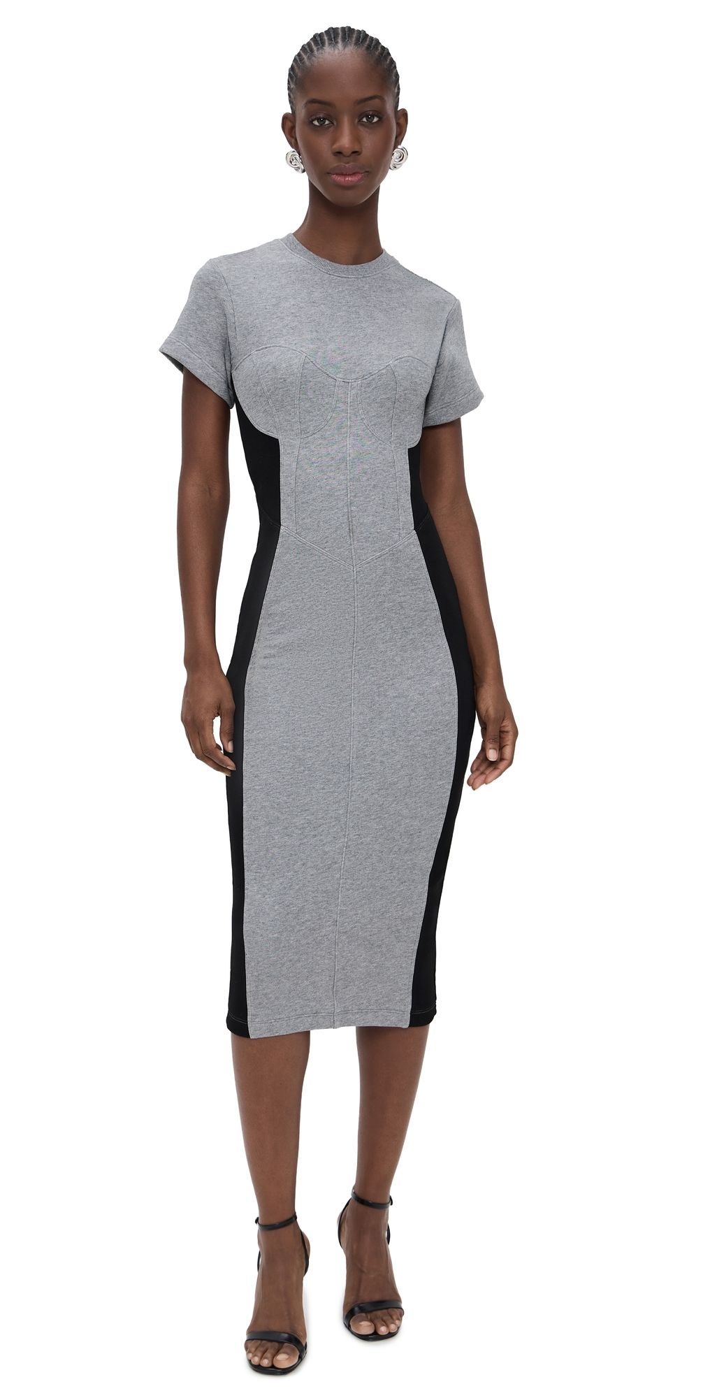 Fleur du Mal Addie Midi Dress Medium Heather Grey S