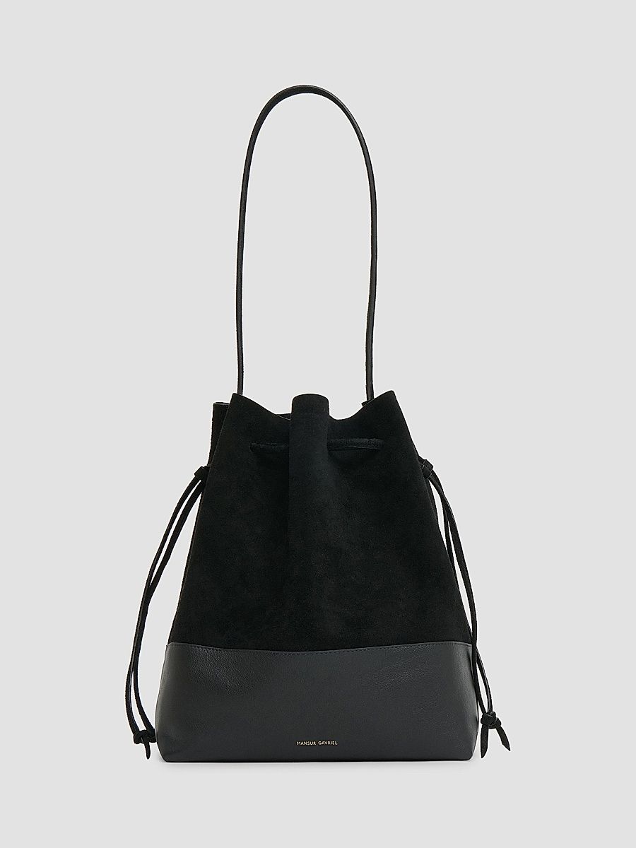 Mansur Gavriel Women's Leather & Suede Drawstring Bucket Bag - Black
