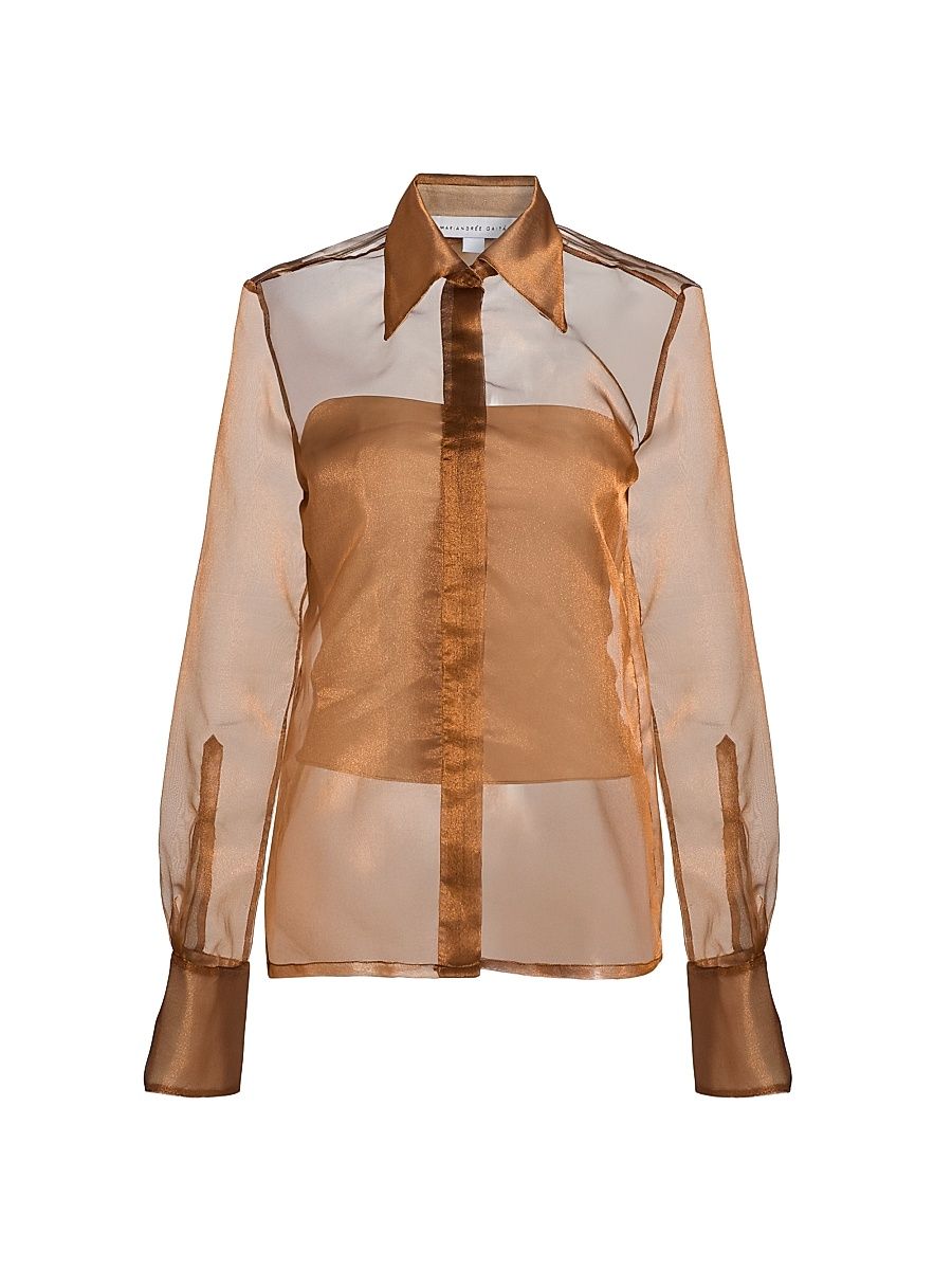 Women's Athenea Sheer Blouse - Brown - Size Medium