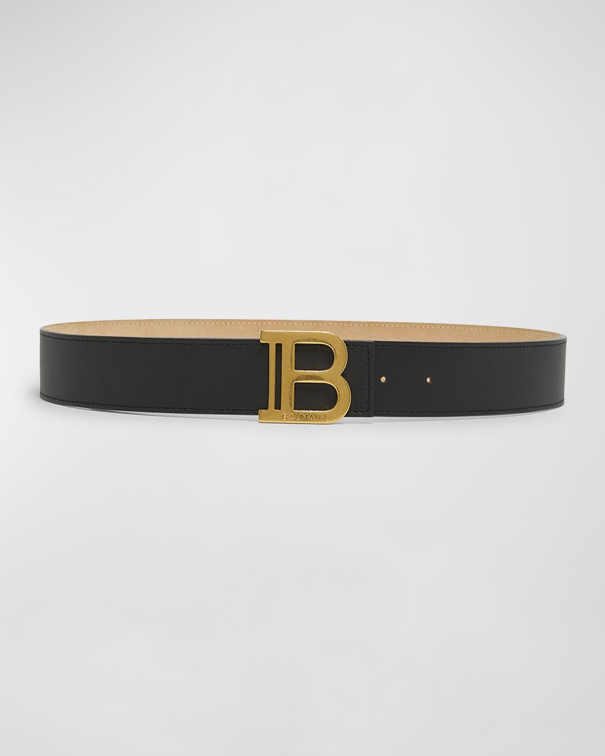 Monogram Buckled Leather B-Belt
