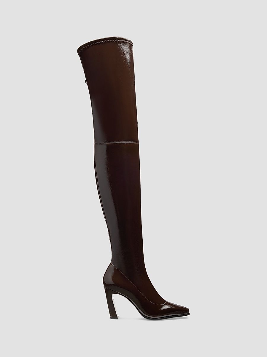 Women's Ultrastassi 85MM Leather Tall Boots - Midnight Espresso - Size 10