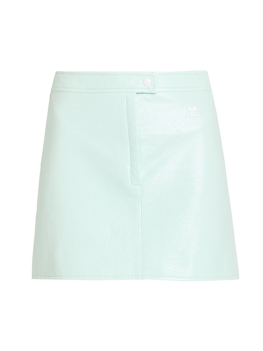 Women's Vinyle Reedition Miniskirt - Light Mint - Size 10