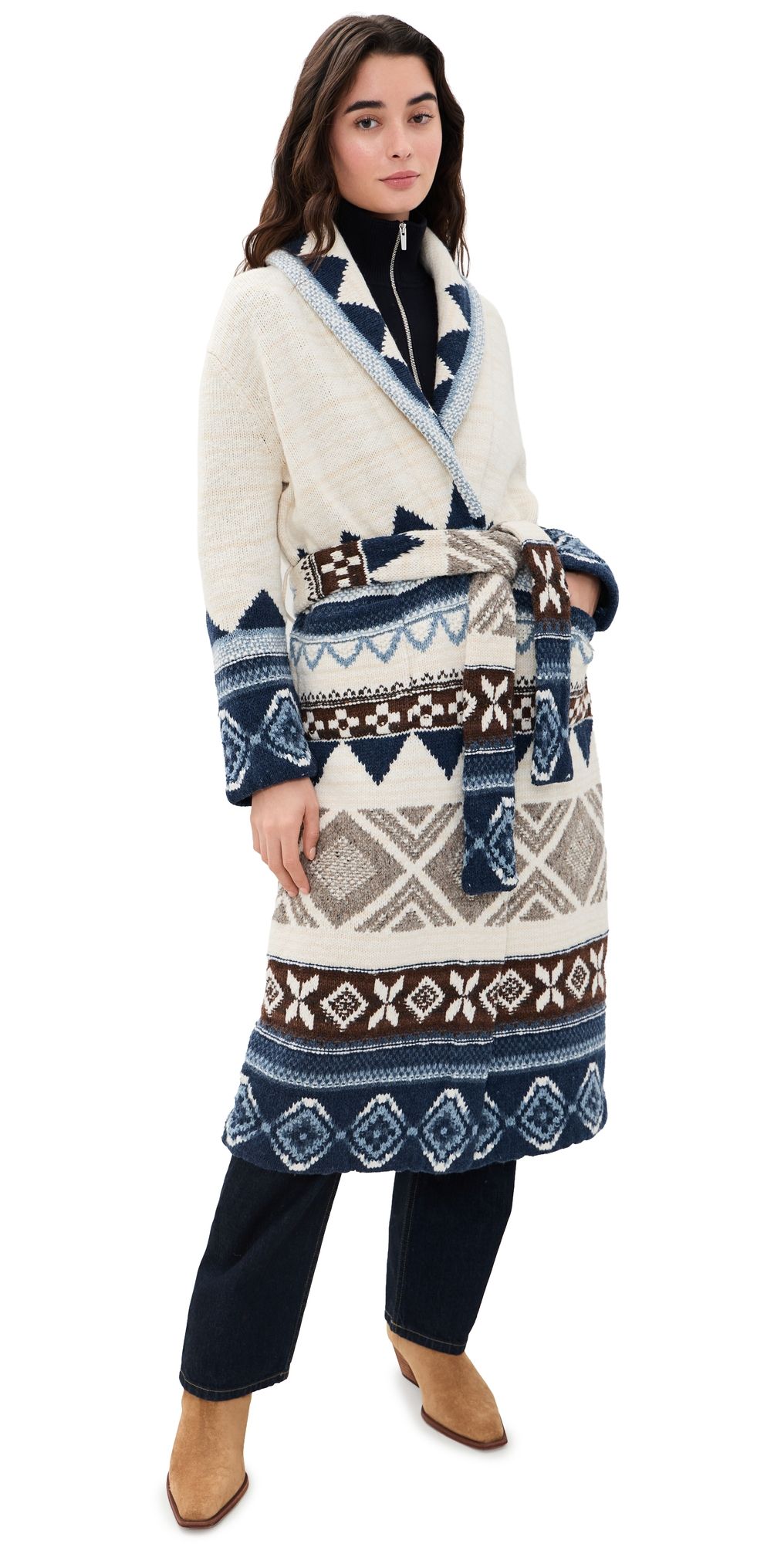 Polo Ralph Lauren Duster Sweater Cream/Blue Multi XL