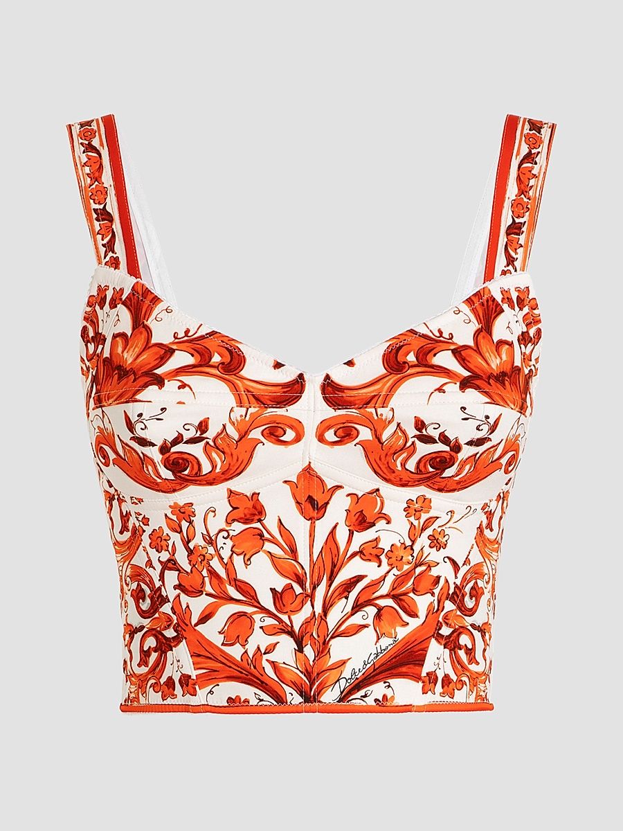 Women's Maiolica Silk-Blend Corset Top - Variante Abbinata - Size 10
