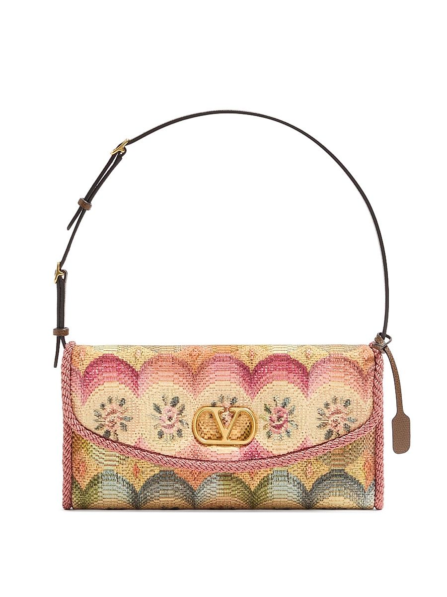 Women's DeVain Small Shoulder Bag in Jacquard Apres L'hiver Fabric - Multicolored