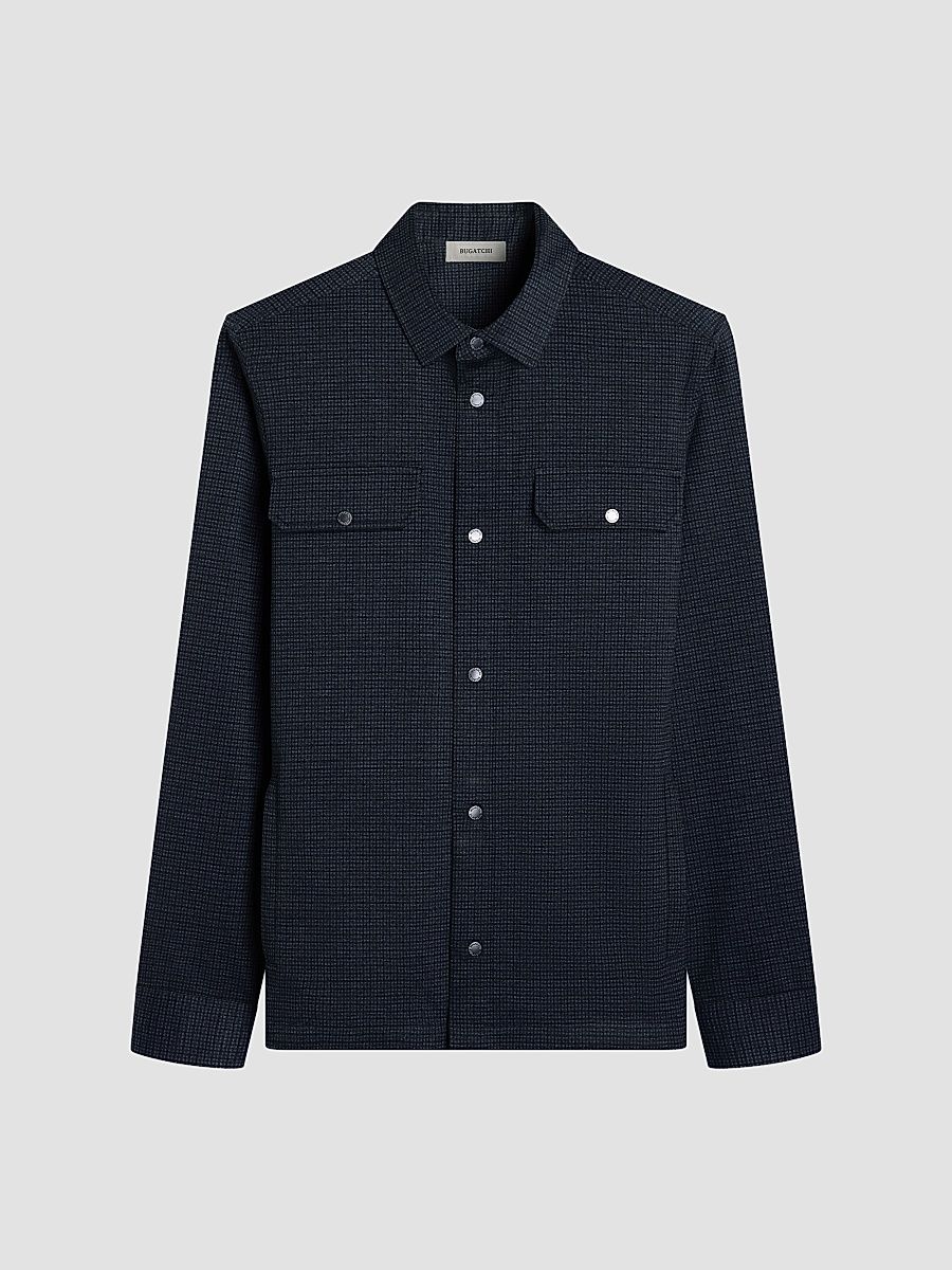 Men's Button-Front Knit Shirt Jacket - Navy - Size XL