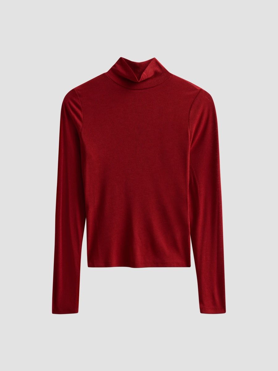Veronica Beard Women's Wyeth Knit Turtleneck Top - Cardinal Red - Size XL