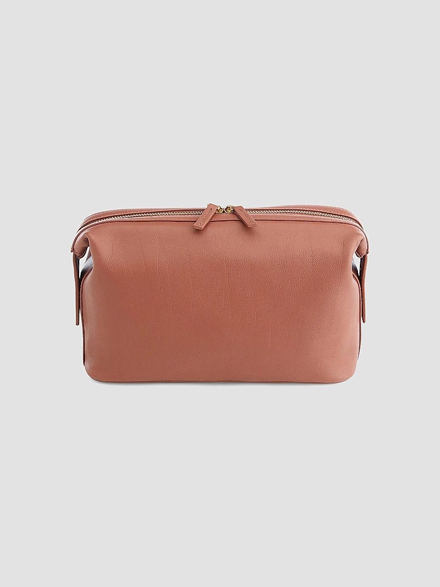 Royce New York Women's Leather Toiletry Bag - Navy Blue