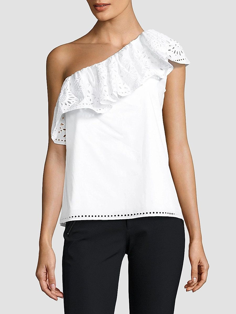 Parker Women's Maple One-Shoulder Cotton Top - White - Size XS
