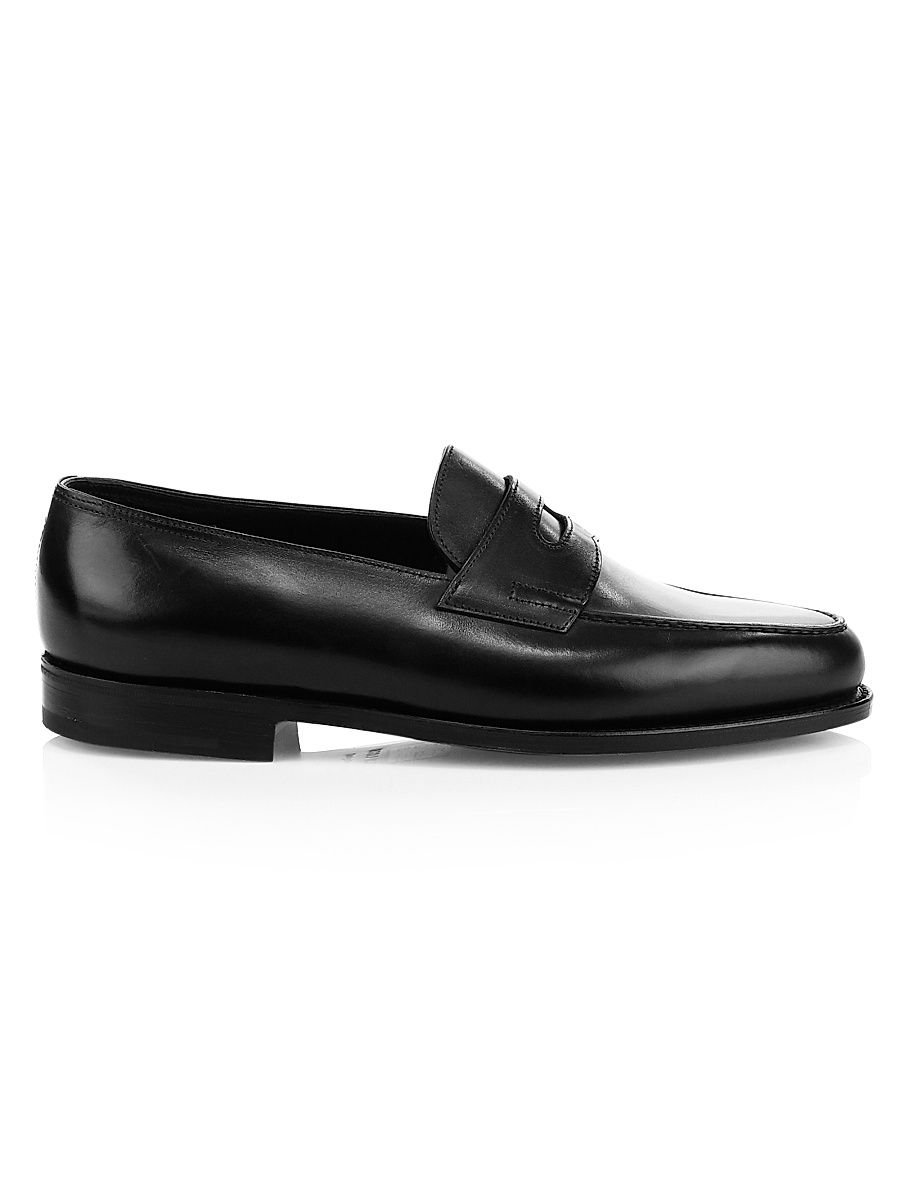 Men's Lopez Leather Loafers - Black - Size 12