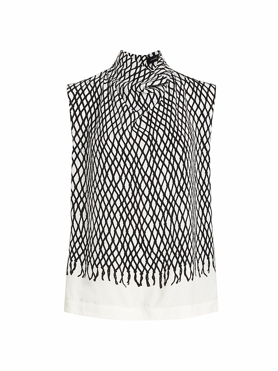 Women's Valerie Cowlneck Top - Off White Multi - Size 0