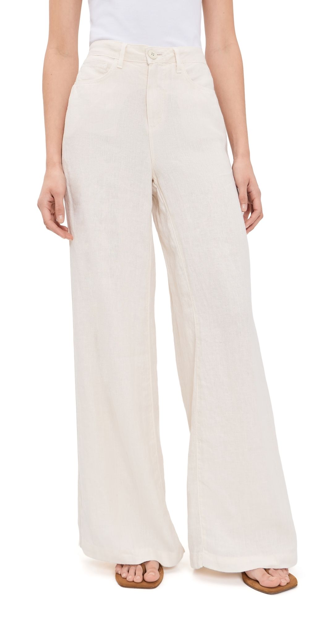L'AGENCE Amara High Rise Wide Leg Pants Vintage White 26