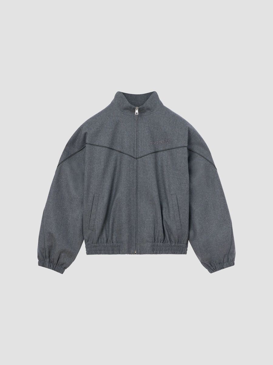 Givenchy Men's Couture Seam Track Jacket in Flannel - Grey Mix - Size Large