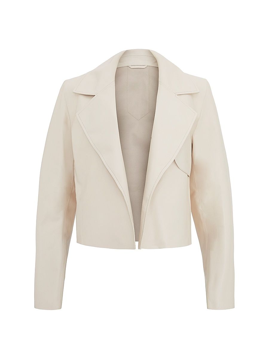 Gorski Women's Select Nappa Leather Bolero - Ivory - Size Large