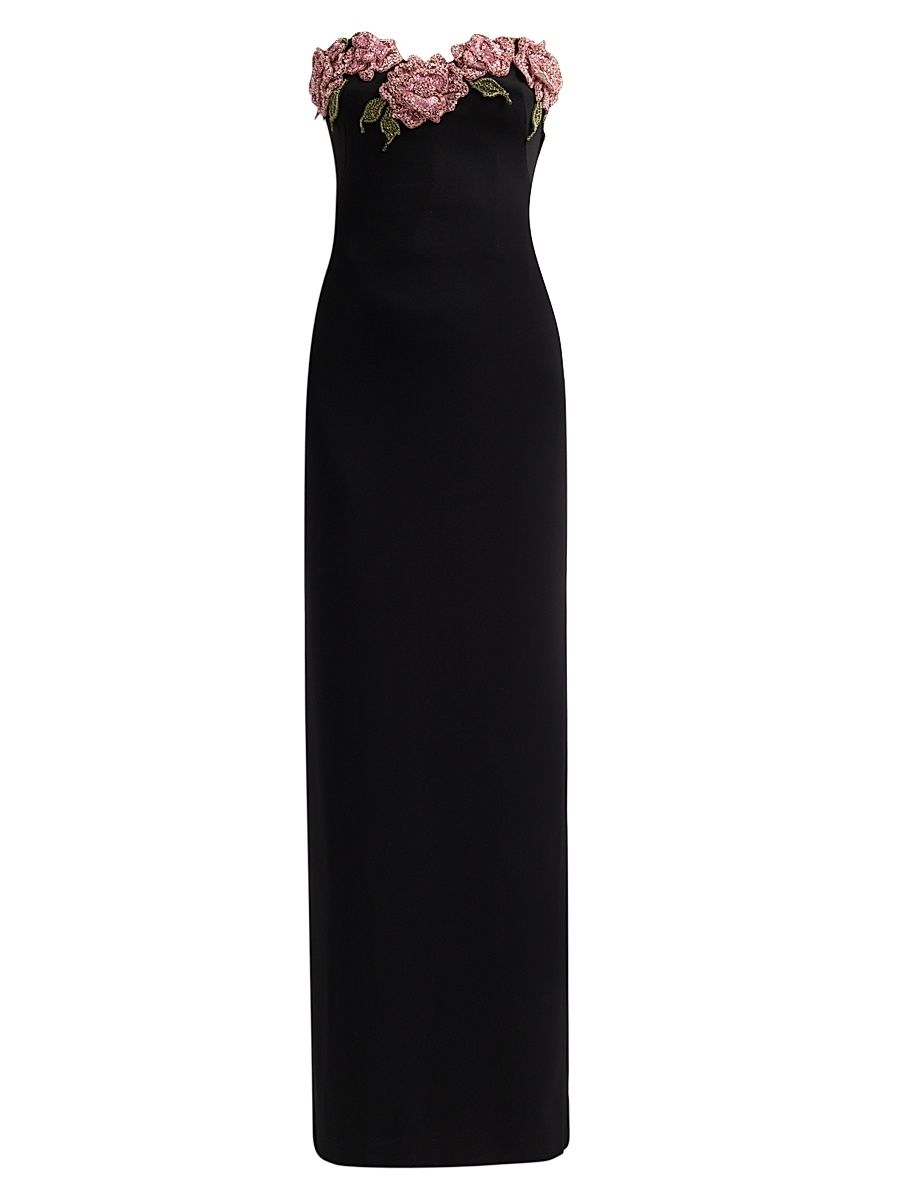 Women's Blanca Embellished Strapless Gown - Black - Size 8