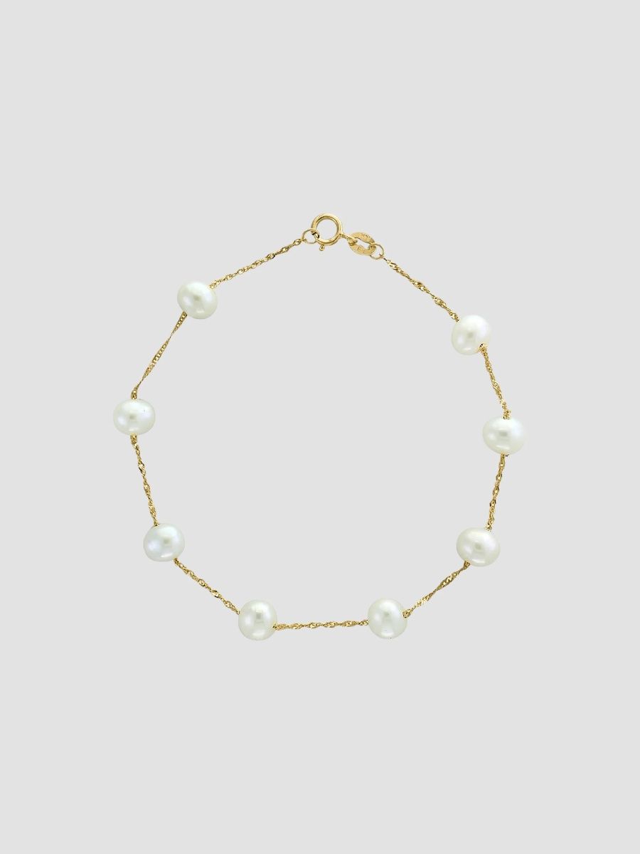 Women's 18K Yellow Gold & Freshwater Pearl Chain Bracelet - Yellow Gold