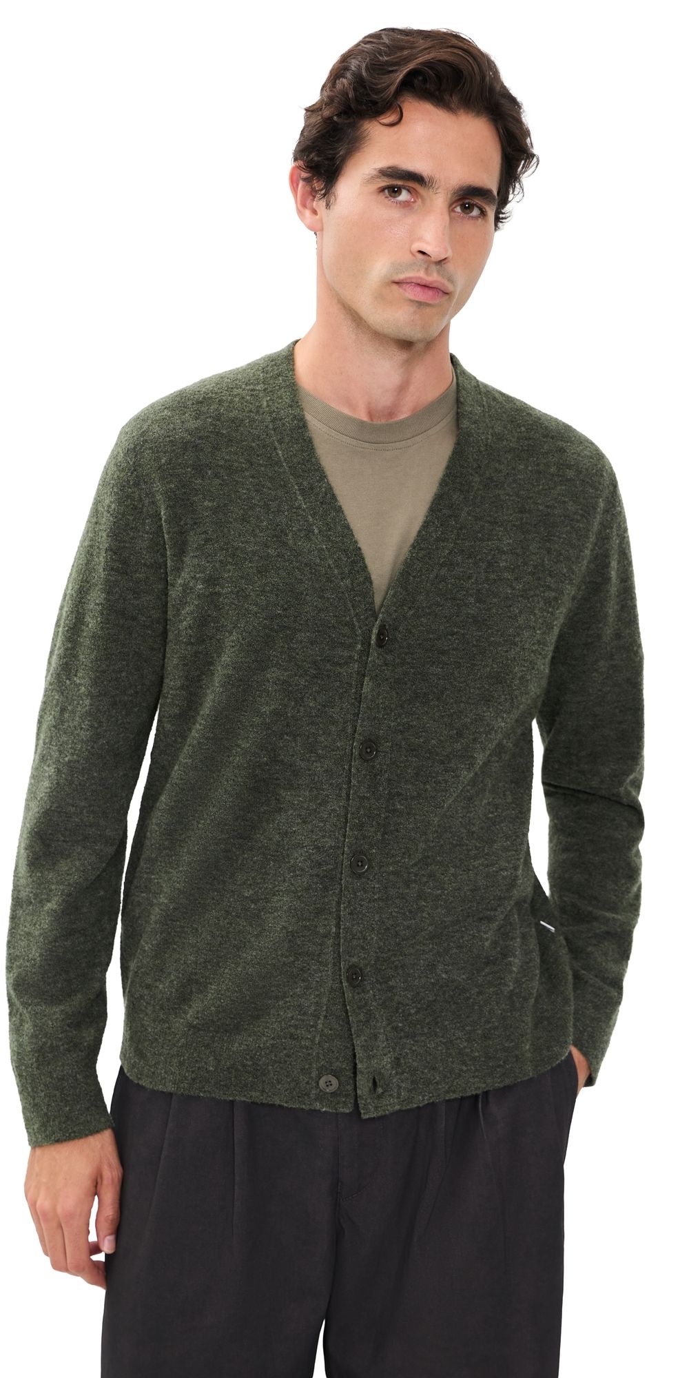 NN07 Gavin Boucle Knit Cardigan Dark Army XL