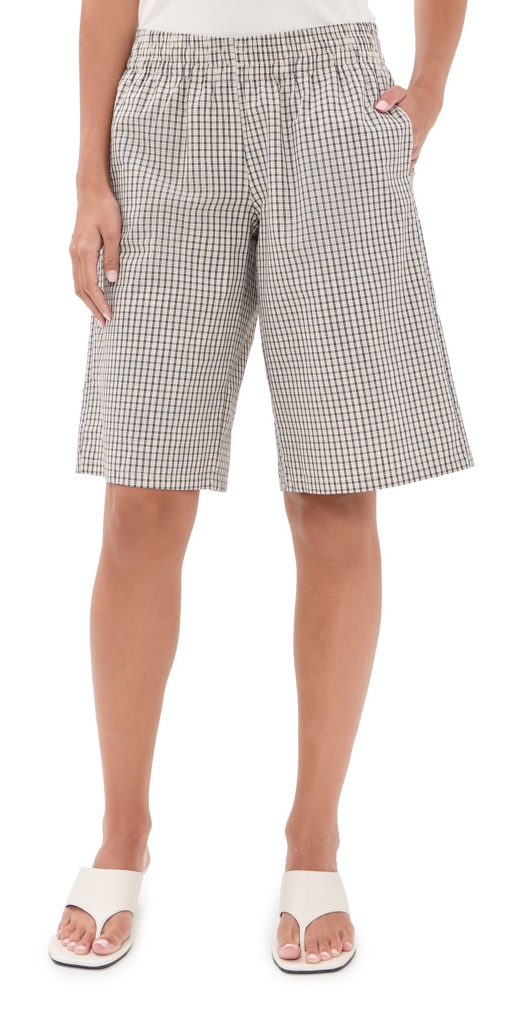 Lioness Sevigney Long Shorts Cream Check XXS
