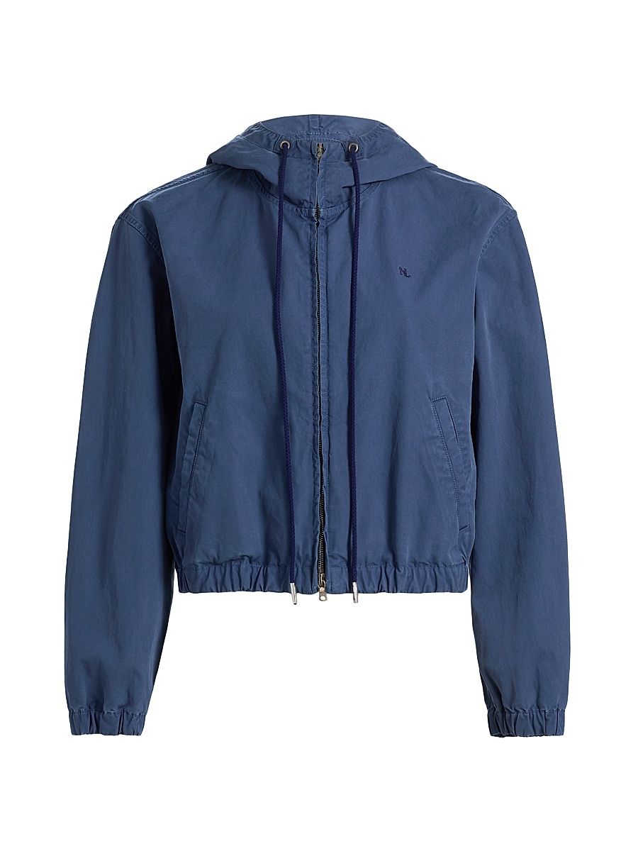 Women's Clyde Hooded Cotton Windbreaker - Faded Sapphire - Size Large