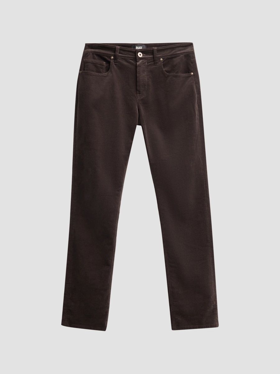 Paige Men's Federal Slim-Fit Straight-Leg Corduroy Pants - Midnight Brown - Size 44
