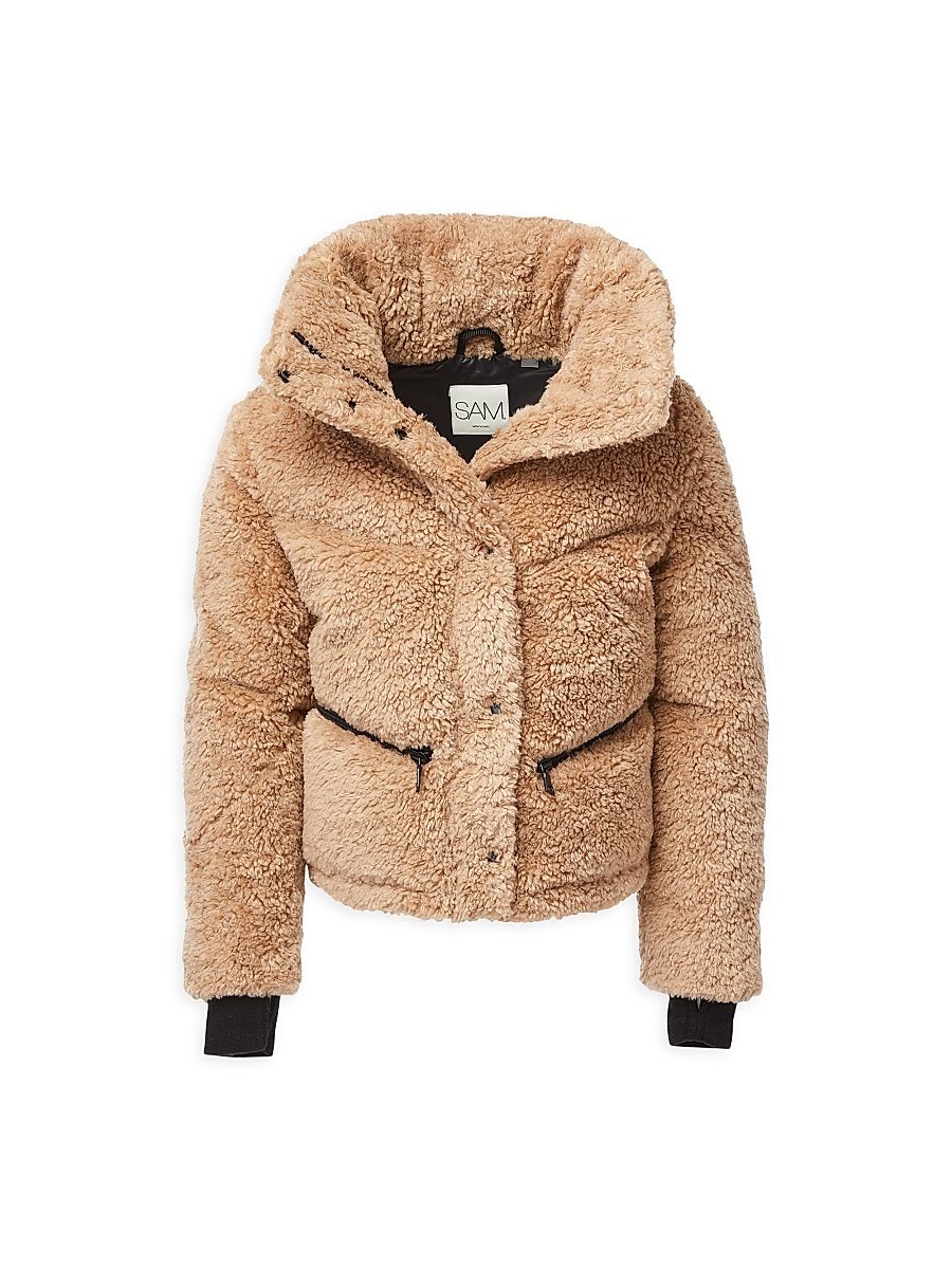 SAM. Girl's Girl's Sherpa Athlete Down Jacket - Camel - Size 14