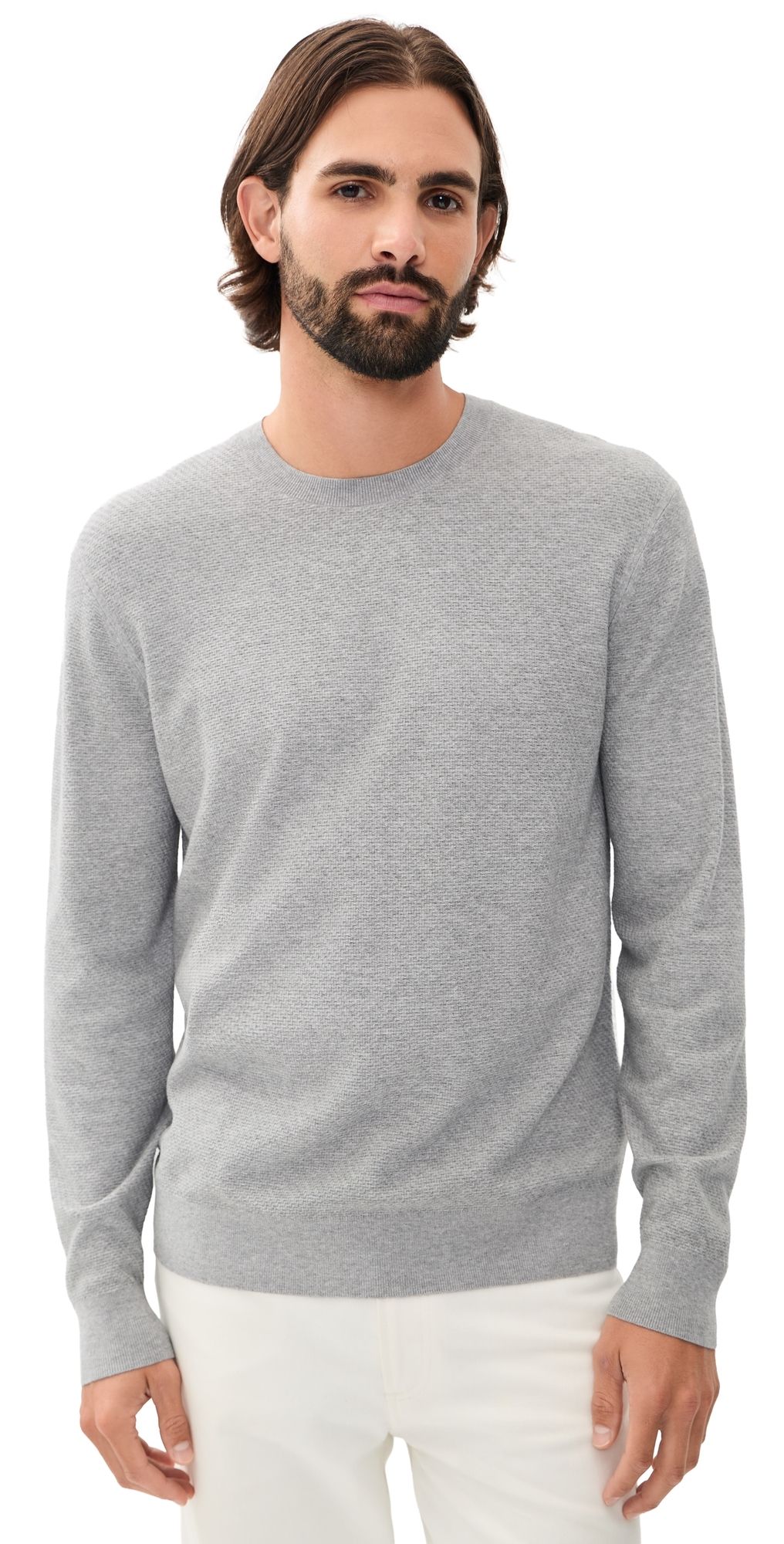 Theory Riland Light Bilen Crewneck Light Heather Grey S