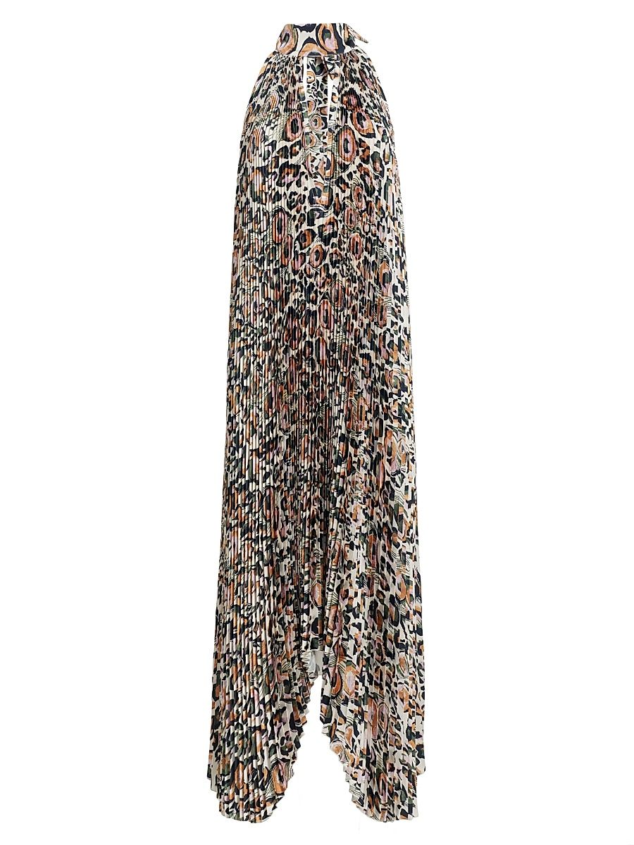 Women's Leopard Halterneck Sleeveless Gown - Leopard - Size 6