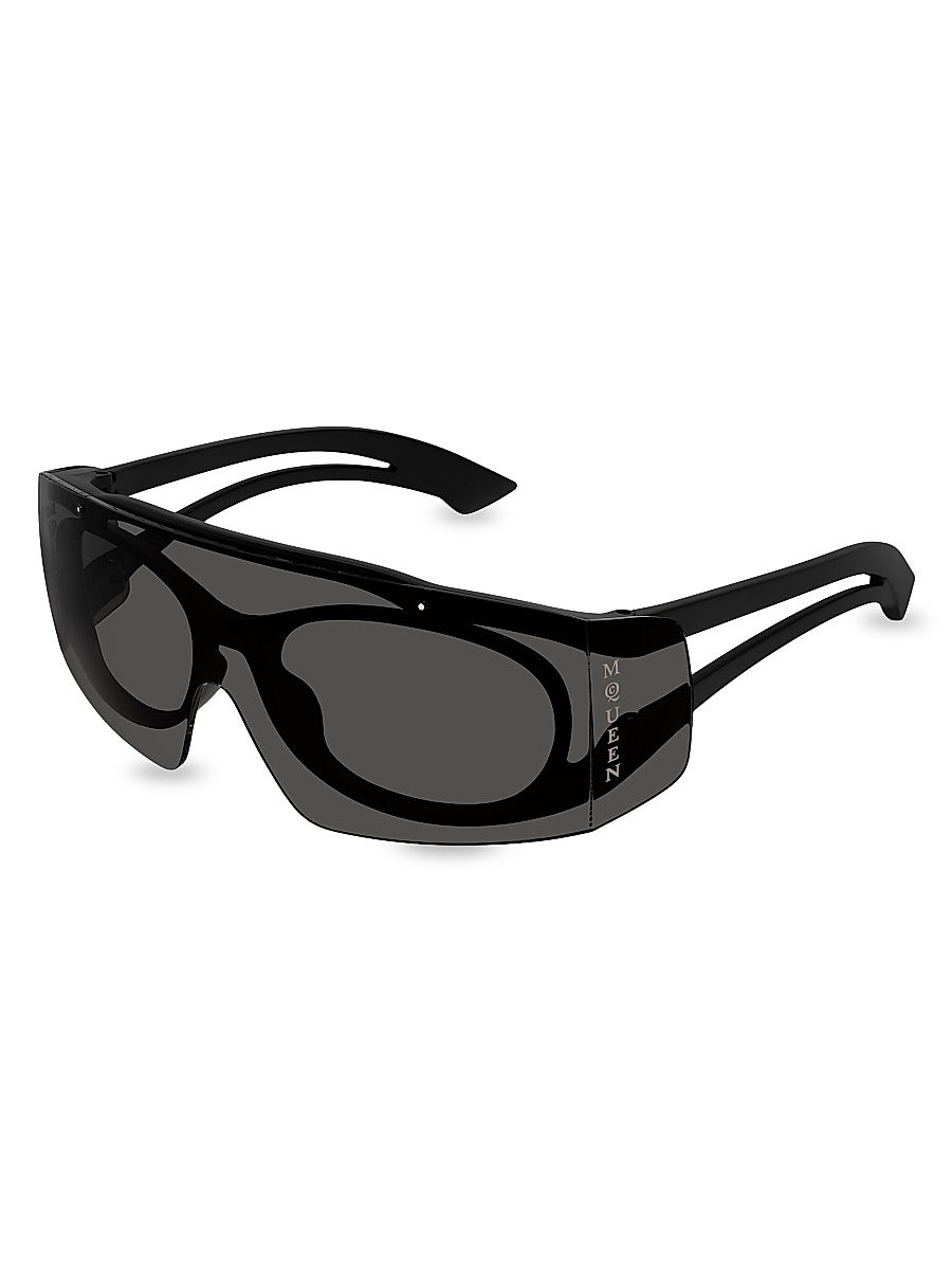 Women's Two-Tone 99MM Mask Sunglasses - Dark Grey Black