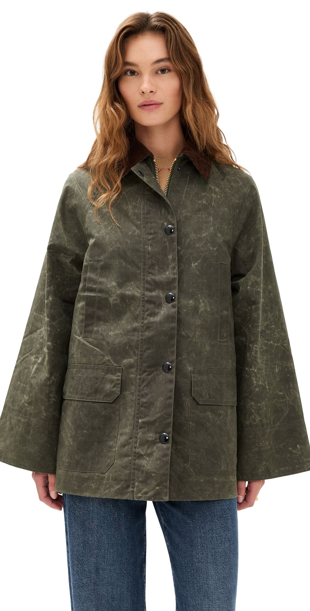 Alex Mill Chiltern Street Barn Jacket In Waxed Cotton Olive L