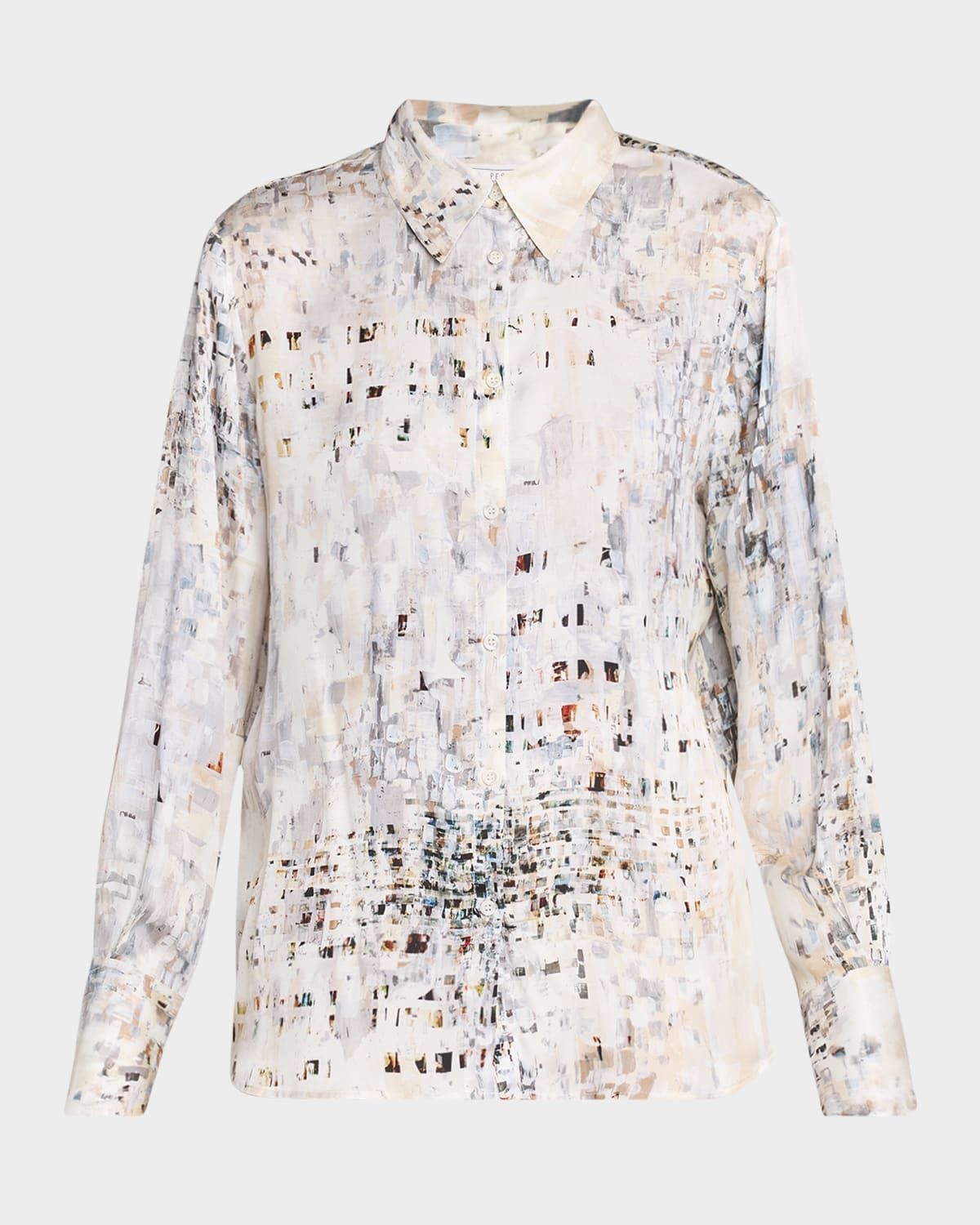 Abstract-Print Viscose Shirt