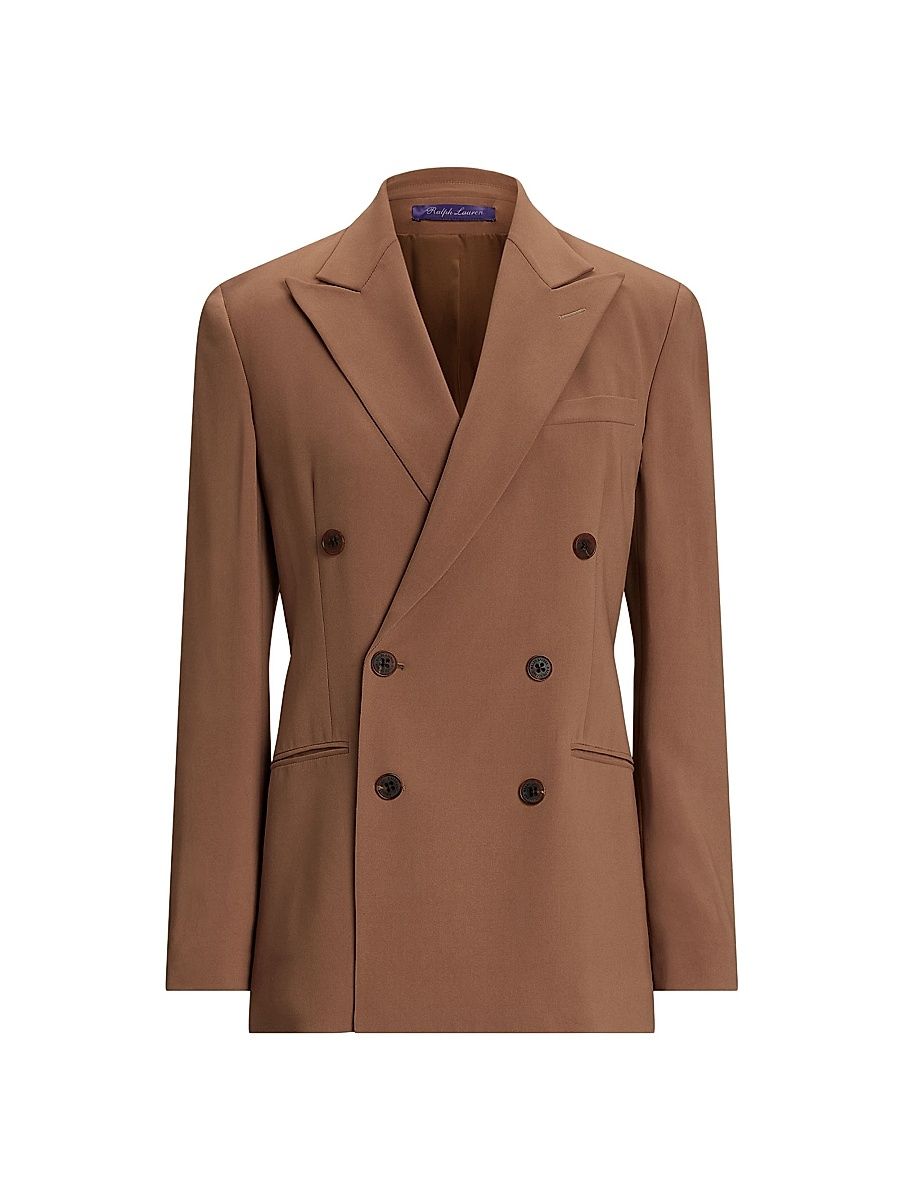 Women's Harlee Stretch Cady Double-Breasted Jacket - Light Toffee - Size 8