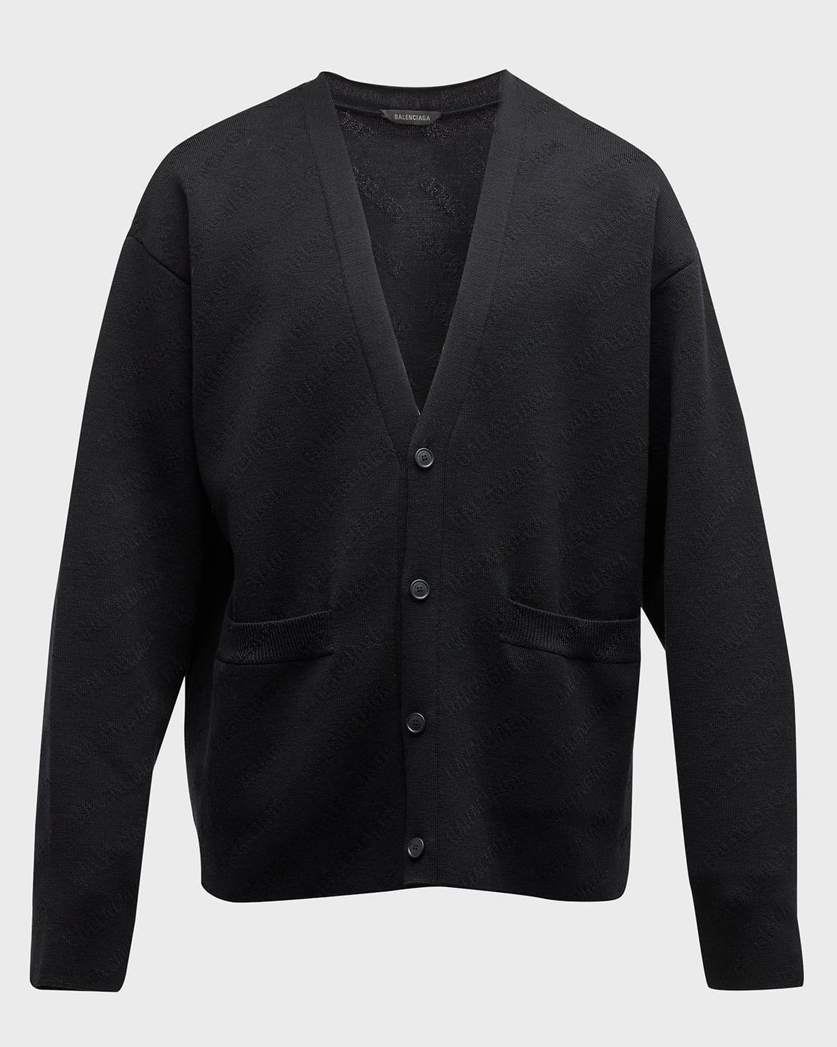 Men & apos;s Allover Tonal Logo Cardigan Sweater