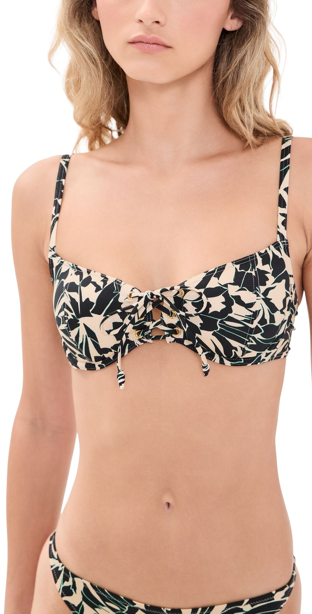 Ulla Johnson Noa Front Tie Bikini Top Mercury M