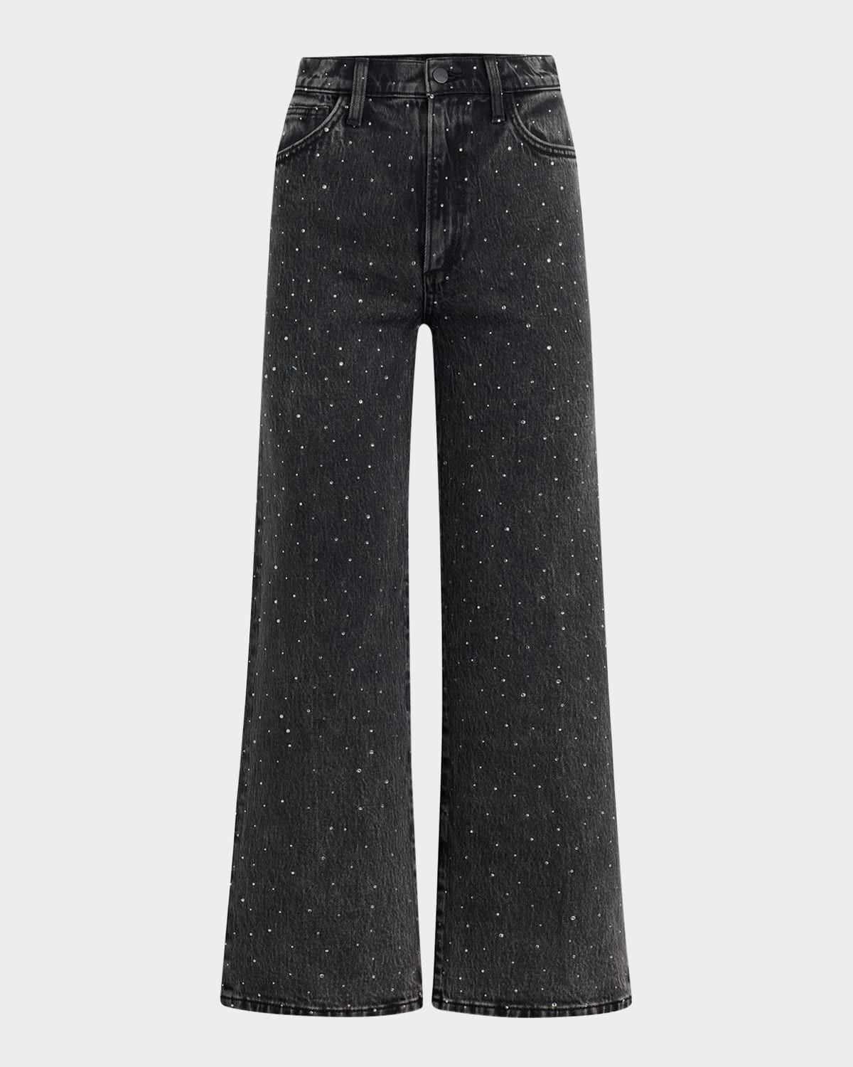 The Blake Embellished Wide-Leg Crop Jeans