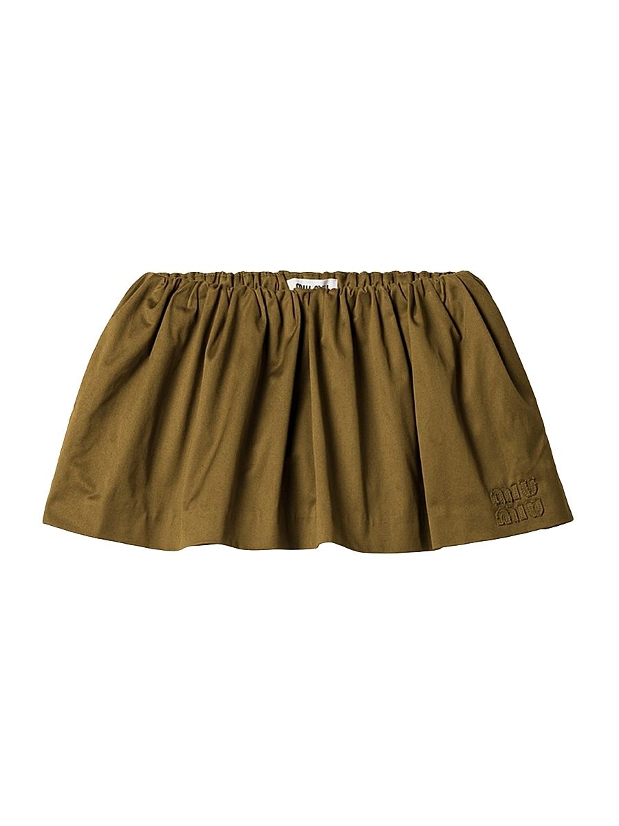 Women's Satin Cotton Miniskirt - Green - Size 2