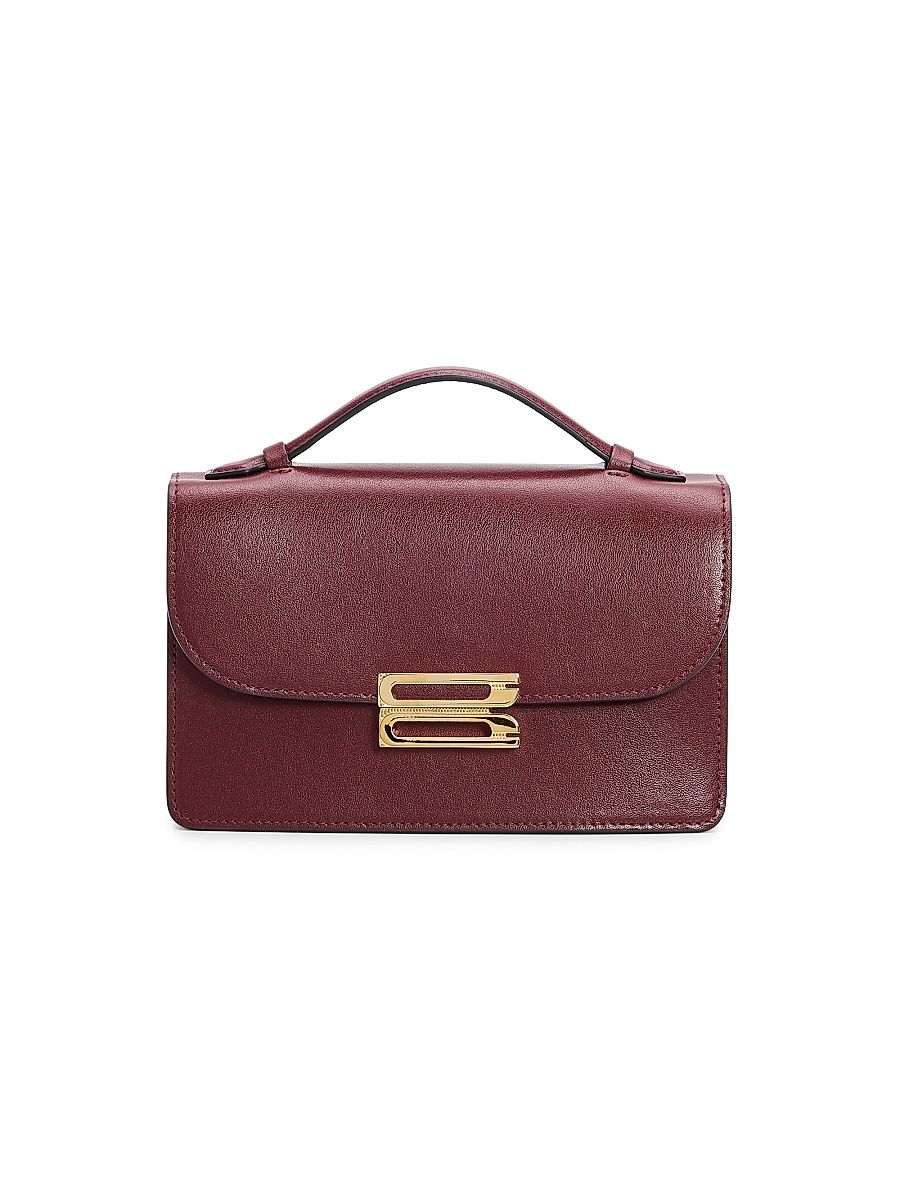 Women's Dorian Mini Leather Top-Handle Bag - Burgundy