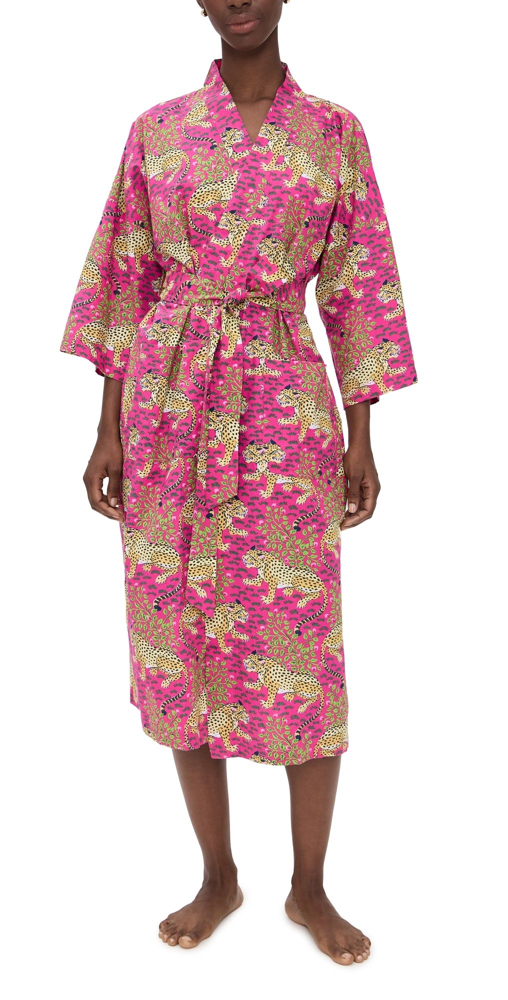 Printfresh Bagheera Long Robe Hot Pink S/M