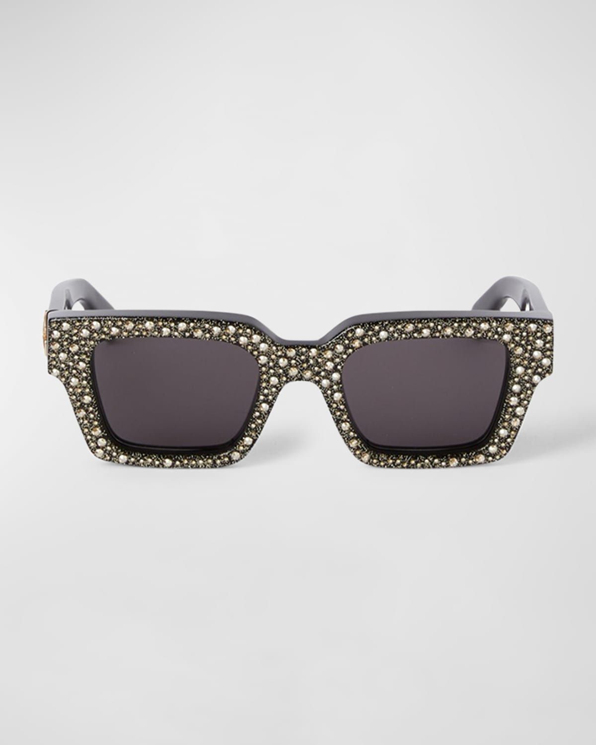 Virgil Embellished Square Acetate Sunglasses