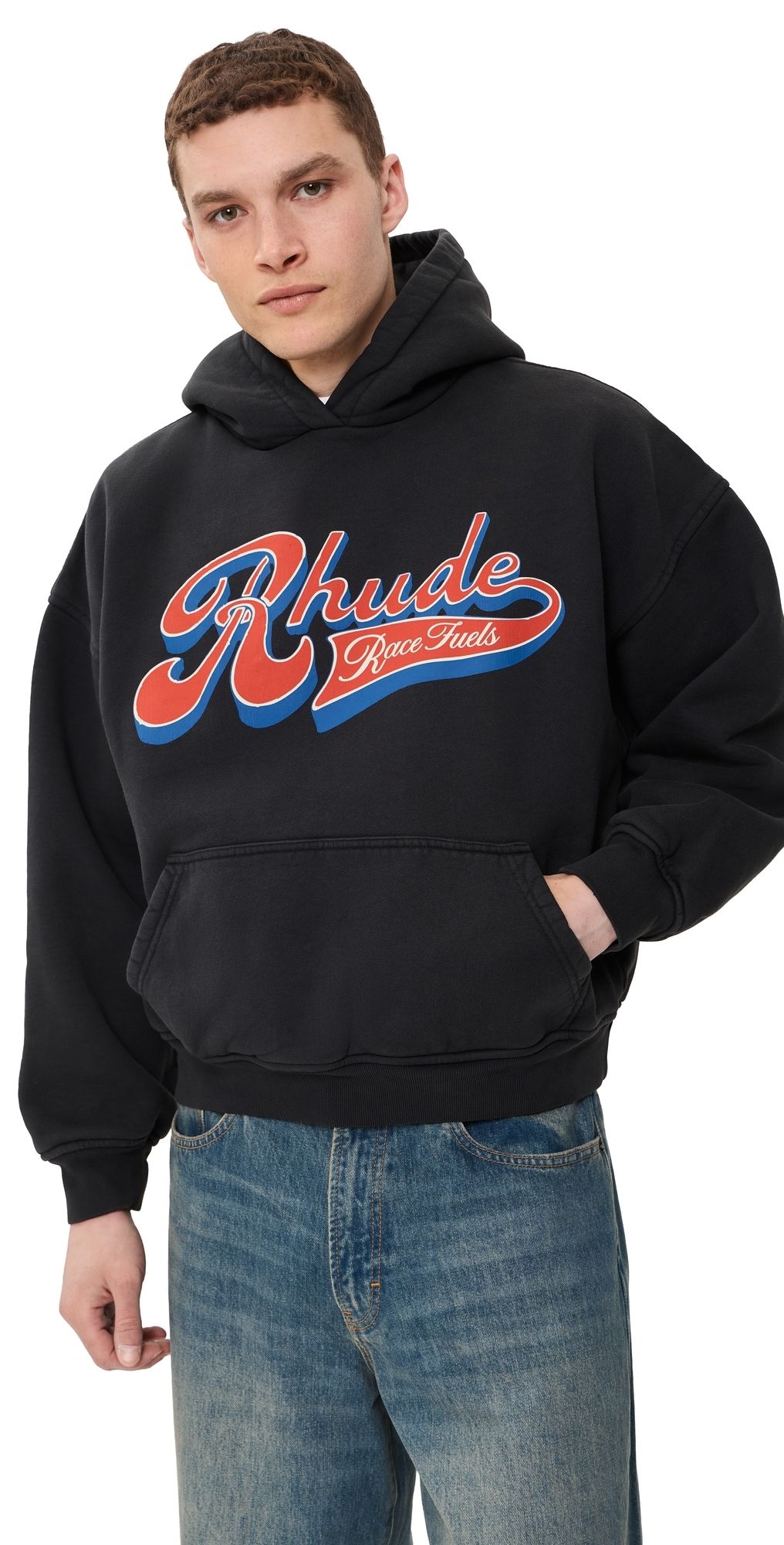 Rhude Rhude Pit Stop Hoodie Vintage Black/Red/Blue S