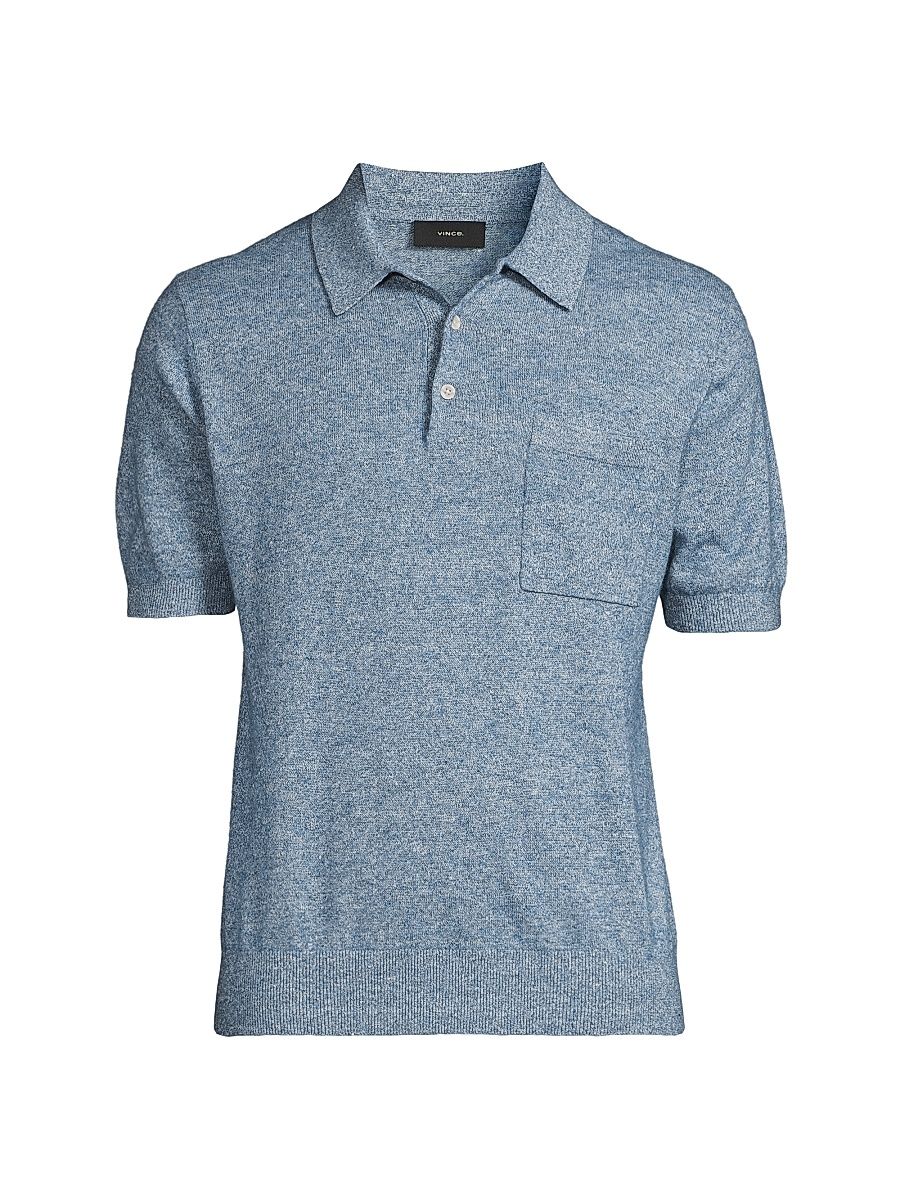 Men's Pocket Knit Polo Shirt - Cabo Blue - Size Small