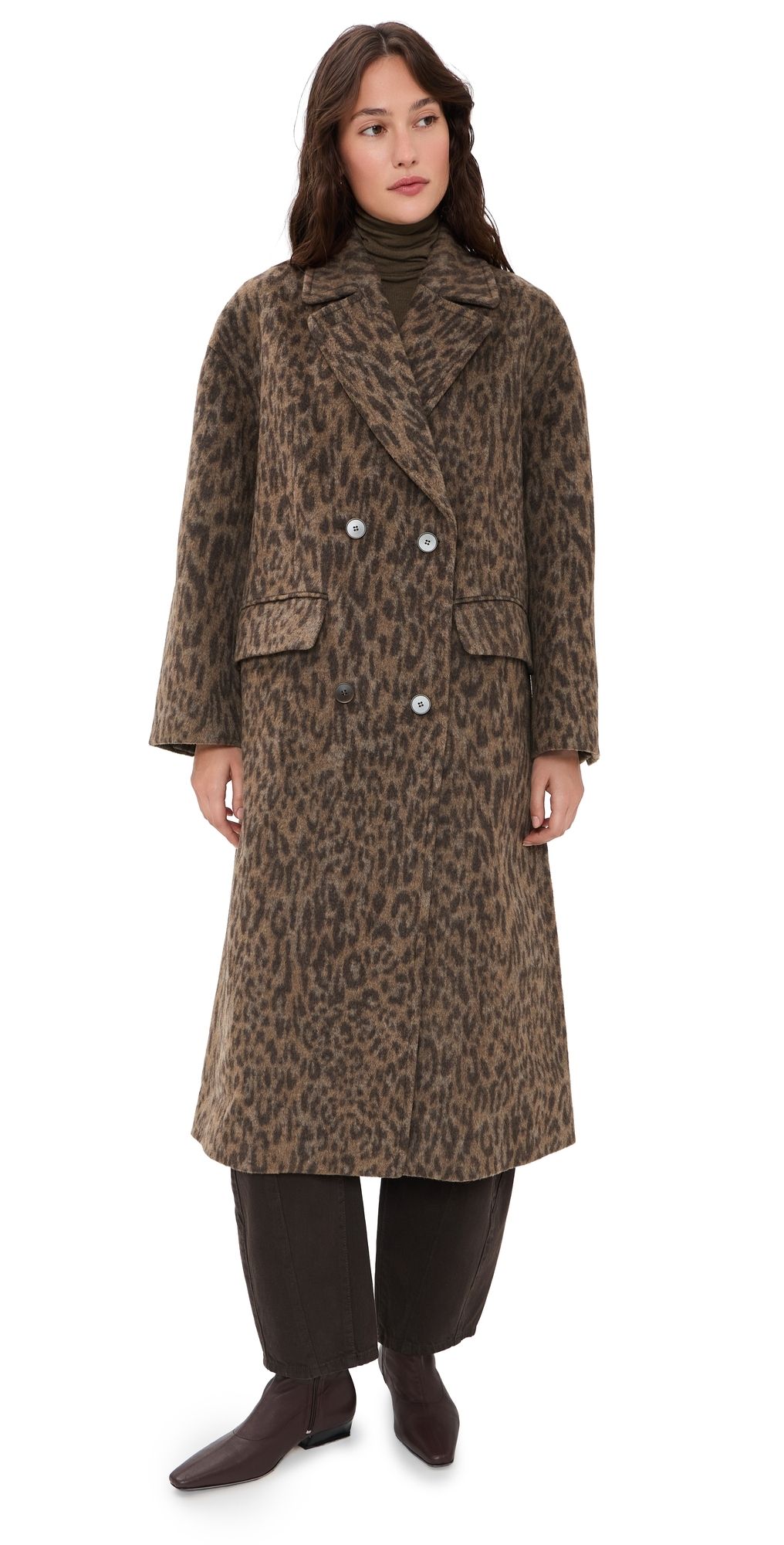 Apiece Apart Matta Oversized Trench Coat Leopard XL