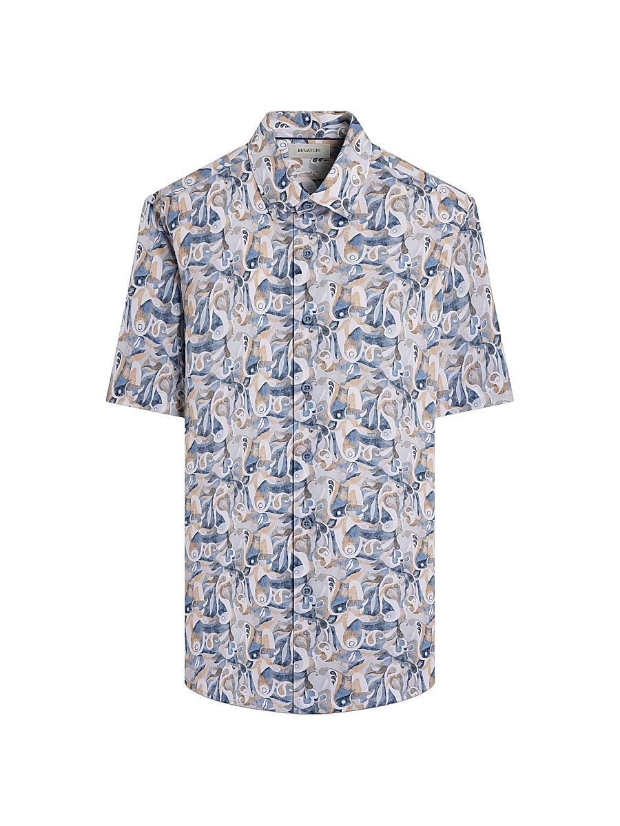 Men's Orson Abstract Paisley Shirt - Cobalt - Size Small