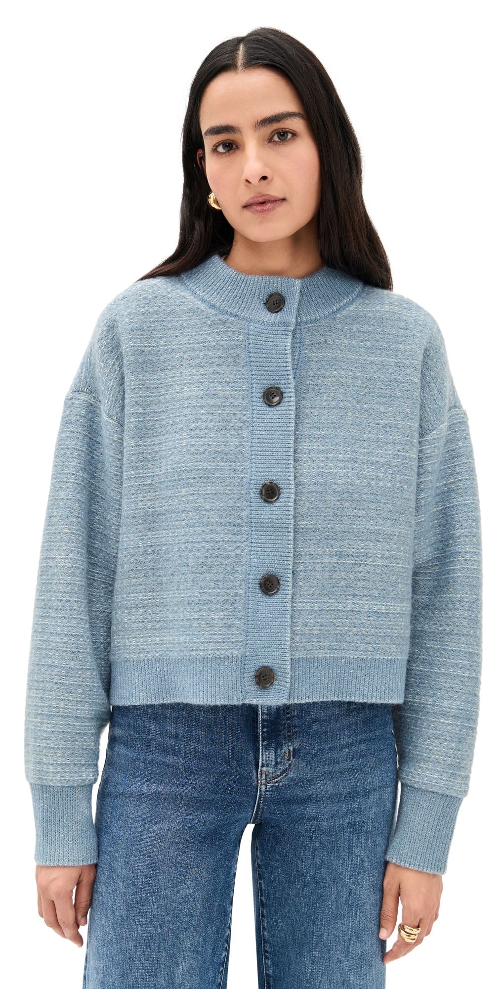 FRAME The Jacquard Femme Cardi Sky Blue Multi XL