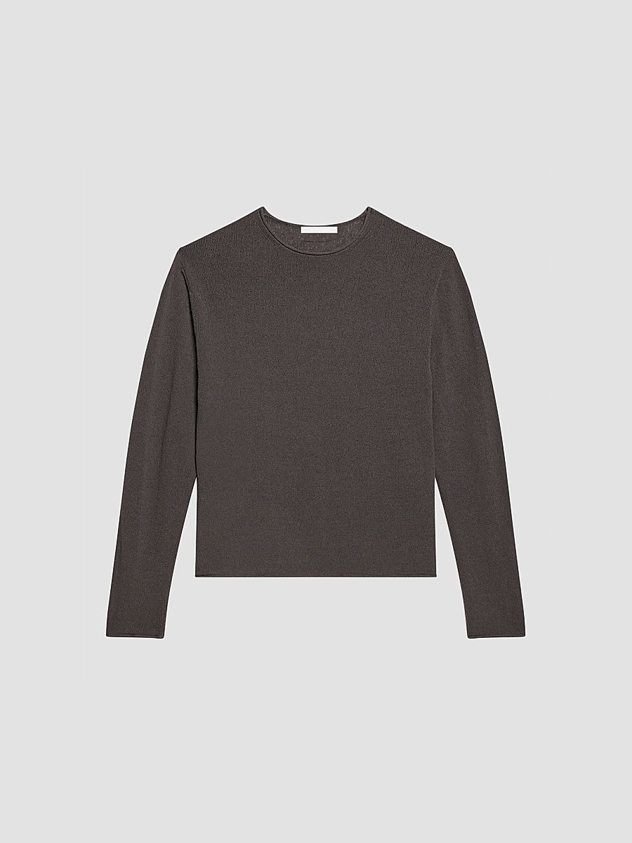 Men's Textured Cotton-Nylon Crewneck T-Shirt - Gravel - Size XL