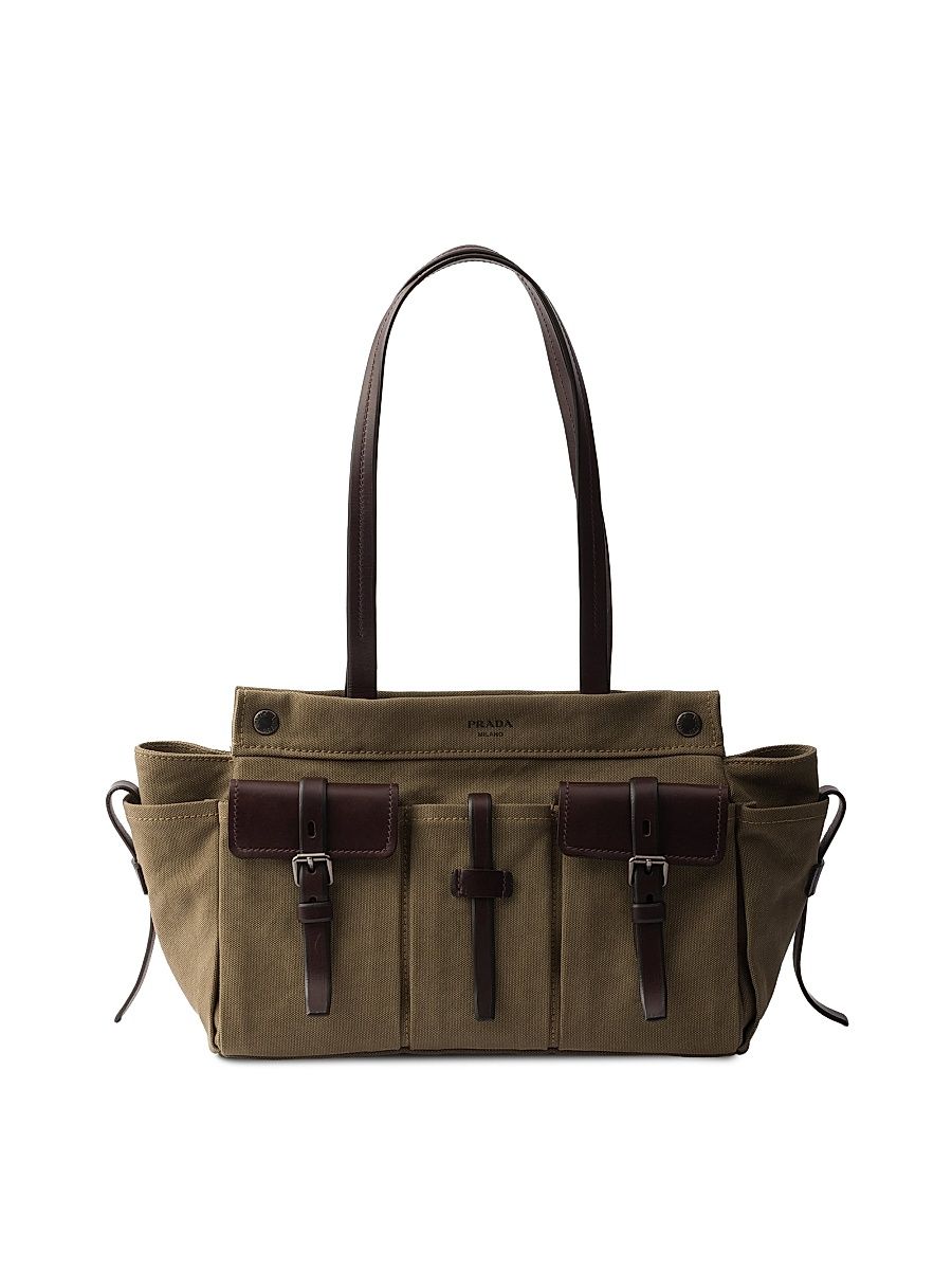 Women's Route Large Canvas and Leather Tote Bag - Green