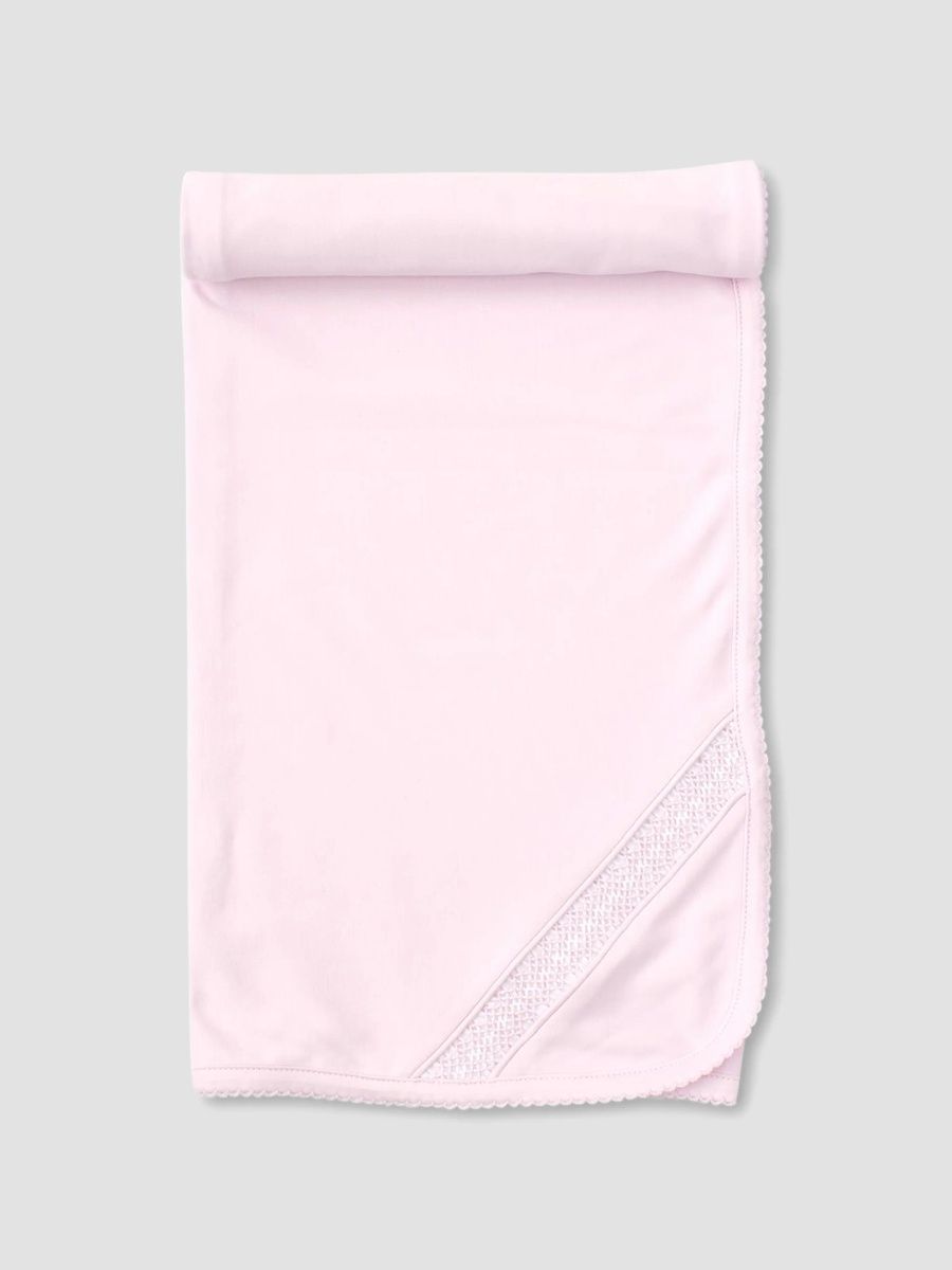 Kissy Kissy Unisex Baby's Hand-Smocked Pima Cotton Baby Blanket - Pink